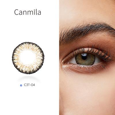 China High quality HAMA C3T-04 3tone pure natural splidcolor hazelnut contact lenses for sale