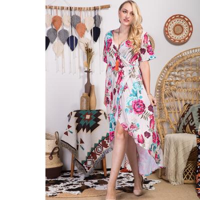 China High Quality Viable Plus Size Women Sexy Ladies Maxi Dress Fashion Floral Casual Long Maxi Dress for sale