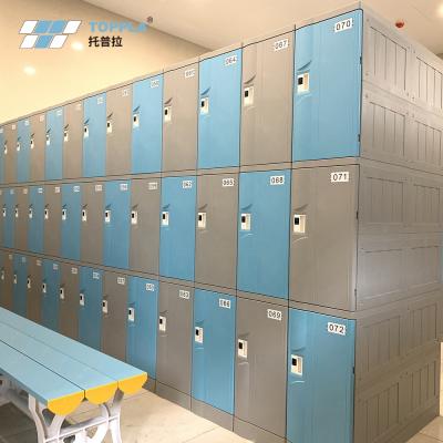 China Eco-friendly hotel plastic rental 2 tier rfid supermarket coin return ABS singledoor fingerprint lock digital locker 4 door for sale