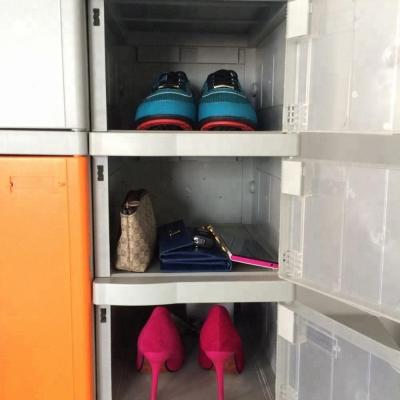 China Eco-friendly Outdoor Waterproof Plastic Shoe Storage Small Cubby Cabinet Lockable Passport Lockers 3 Tiers 6 Doors for sale