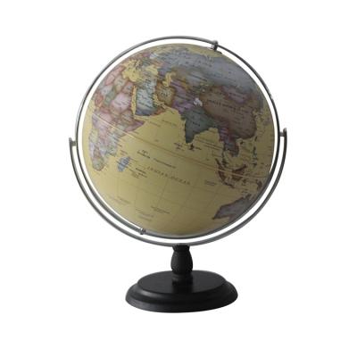 China School Home Office White Gold Color Plastic Iron Plastic Metal World Map Decorative Educational Smooth Printing Globe Handsome for sale