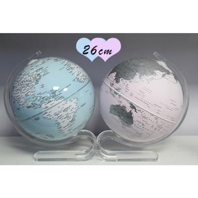 China High Quality King and Queen Style Hot Selling Clear Luminous Printing Mini World Globe Toy for sale