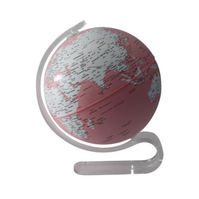 China Clear Illuminated Printing World Globe With Plastic Metal Stand Desktop World Metal Globe for sale