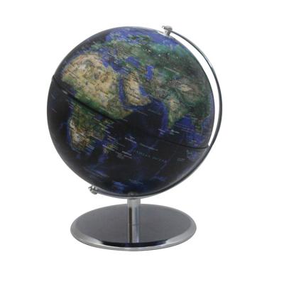 China 2021 New Design Clear Luminous Metal Base ABS Plastic Printing World Globe for sale