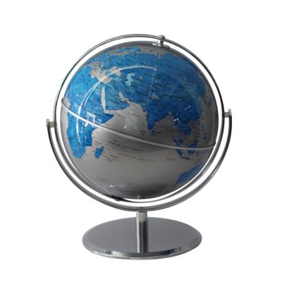 China Clear Illuminated Printing Educational World Globe With Metal Arc And Metal Stand Unique Rotating World Globe for sale