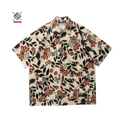 China Anti-pilling Low MOQ Custom Sublimation Digital Printing Hawaiian Shirt Summer Group Eco-Friendly Vintage Beach Short Sleeve for sale