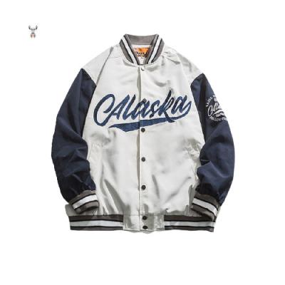 China Spring Autumn Retro Baseball Varsity Jacket Salling Service OEM Color Warm Embroidery QUICK DRY Bomber White Spring for sale