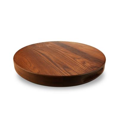 China Sustainable Three Size Custom Carbnized Wood Round Ash Cutting Board Cheese Board for sale