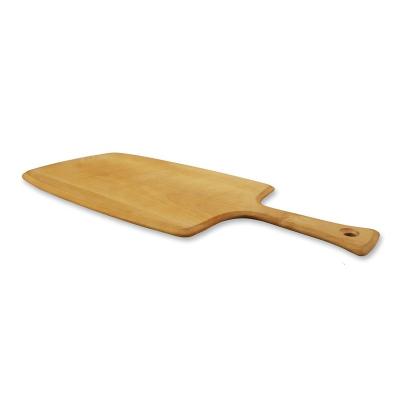 China Viable Wholesale Custom Wooden Kitchen Cutting Boards Rectangle Bamboo Pizza Cheese Serving Borad With Handle for sale