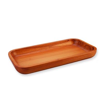 China Acacia Wood Wholesale Wooden Food Shape Rectangle Kitchen Serving Trays for sale