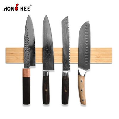 China Wholesale BAMBOO Wall Mounted Kitchen Wooden Strip Rack Bamboo Magnetic Knife Set Holder for sale