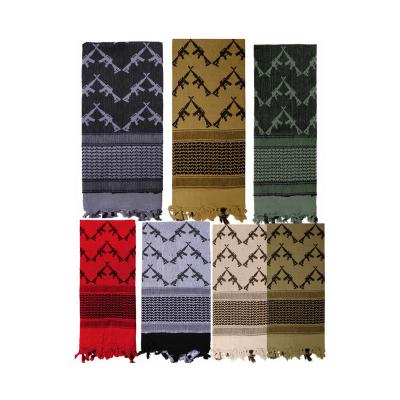 China Cotton Custom Design Desert Tactical Keffiyeh Wrap Islamic Men's Shemagh Scarf Military Arab Shemagh for sale