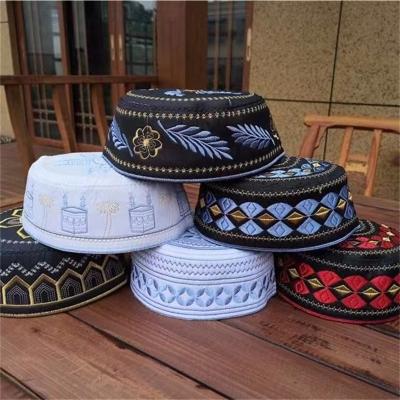 China Casual Muslim Headwear Prayer Hat Kufi Hat Ramadan Eid Gift Islamic Hat for sale