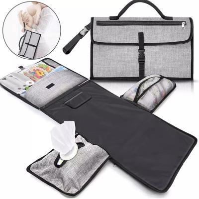 China LOW MOQ Polyester Waterproof Washable 2 in 1 Travel Diaper Changing Foldable Diaper Changing Mat for sale