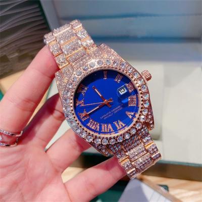 China Automatic Date Top Luxury Ladies Diamond Quartz Watch Women Casual Ladies Watch for sale