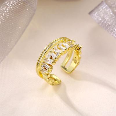 China Vintage Factory Price Newe Design Fashion Rings Resizable Luxury Party Rings For Woman Girls Gold Rings for sale