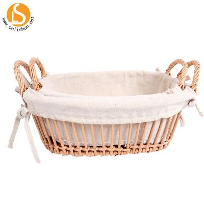 China Sustainable Premium Quality Oval Wicker Storage Weaving Basket Set Of 3 for sale