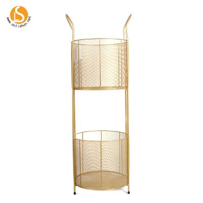 China Mobile Home Shelf Stored 2 Tier Metal Fruit Basket Kitchen Rack Wholesale Storage Rack for sale