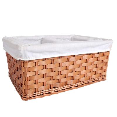 China Sustainable Factory Direct Supply Basket Wicker Storage Basket With Lining for sale