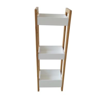 China Home Multifunctional Bathroom Shelf Storage Stocked Bamboo Rack for sale