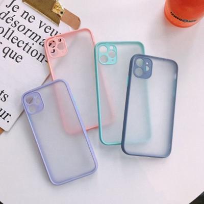 China Anti-Fall Matte Skin Feeling Camera Protective Cover PC TPU Phone Case For iPhone 12 for sale