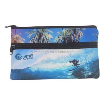 China Schools & Offices Neoprene Pencil Bag Pouch Two-Layer Pencil Case For School Students for sale