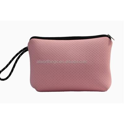 China Fashion Ladies Neoprene Toiletry Bag Travel Cosmetic Bag With Handle for sale