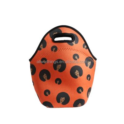 China Insulated Custom Design Sublimation Print Women Office Insulated Lunch Bag Neoprene for sale