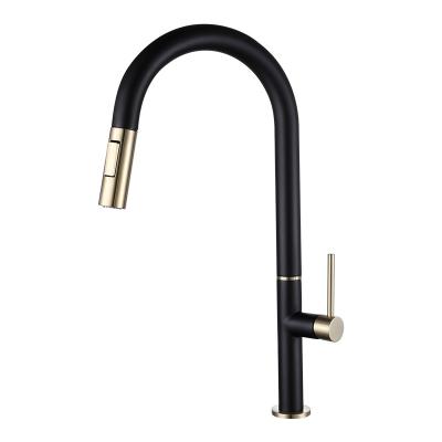 China Sense Faucets MB+GD Touch Sense Kitchen Faucet Flexible Smart Copper Kitchen Faucet Pull Out Kitchen Faucets for sale