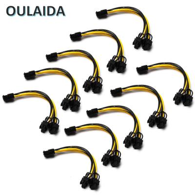 China PCI Express to Dual PCIE OULAIDA 8 Pin PCI Express to Dual PCIE 8 (6+2) PCI-E Graphics Card GPU Power Data Cable Splitter Pin Power Cable 20cm for sale