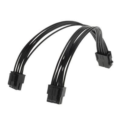 China Graphics Card OULAIDA 20cm Computer 8 Pin Female To Male PCIe PCI Express 4 Pin Extension Power Cable 2*8P (6+2) Lines Cable 18AWG for sale