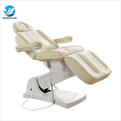 China Hot Selling Modern 4 Motors Cosmetology Bed Cosmetic Electric Eyelash Chair Beige Treatment Bed for sale