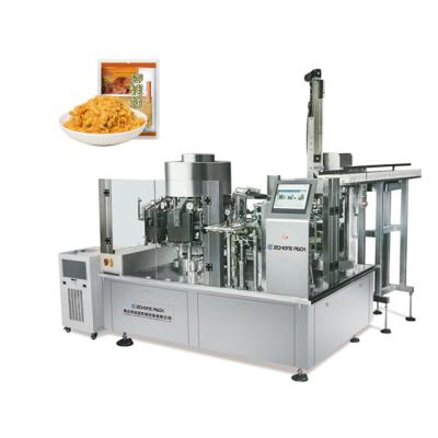 China Automatic Rotary Dry Food Tuna Fish Floss Vacuum Filling Seal Filling Machine for sale