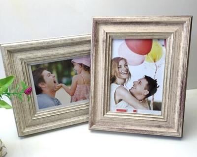 China 6 inch High Quality PS material imitate metal fasional photo frame for sale