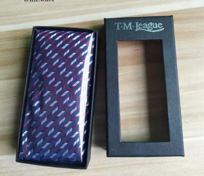 China Simple style custom printed luxury paper packaging necktie gift box with window and color customized for sale