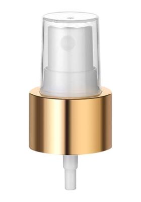 China 20mm Gold UV Plastic Fine Mist Sprayer for 20/410 Bottle Neck Size for sale