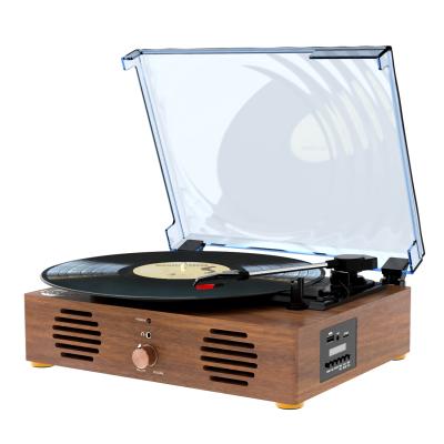 China Radio/TF-card /Wireless Play Phonograph Three Speed ​​With Radio/USB/TF-Card Function Radio Connect Turntable Player for sale