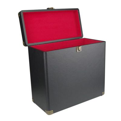 China Factory direct sale good quality box leather disc home audio record box for vinyl record for sale