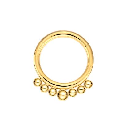 China New Design G23 TRENDY Titanium Clicker Ring Indian Yingsheng Nose Ring Gold For Unisex Body Jewelry for sale