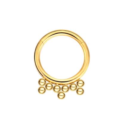 China FASHIONABLE Body Jewelry Piercing Hand Polished Clicker G23 Titanium Hinged Nose Ring for sale