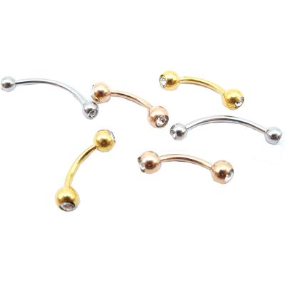 China FASHIONABLE Best Selling Titanium Double Stones Eyebrow Assemblage for sale