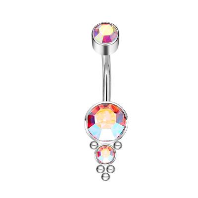 China FASHIONABLE G23 CZ Titanium Belly Button Rings Internally Threaded Crotch Belly Ring for sale