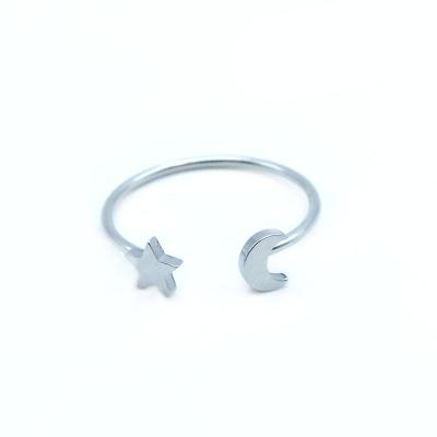 China Dongguan Stainless Steel Fashion Women's Stainless Steel Moon and Star Ring for sale