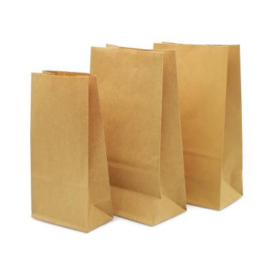 China Custom Logo Renewable Kraft Paper Bag Biodegradable For Pizza Nut Sandwich Breakfast Food Grade Packaging Wrapping Bag for sale