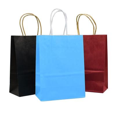 China Biodegradable Custom Printing Logo Gift Shopping Eco-Friendly Kraft Paper Bag With Handle Garment Packaging Paper Bag for sale