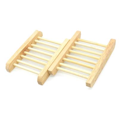 China Rustic Home Bamboo Custom Logo Natural Bamboo Soap Dish Holder For Bathroom Soap Kitchen Sponge Scrubber for sale