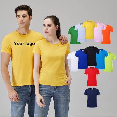 China Anti-Wrinkle 180 Grams Cotton T-shirt Printing Logo Custom 100% O-Neck T-Shirts Print Logo Mens Womens T-Shirts for sale