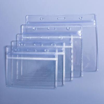 China Highly Welcomed Wholesale Manufacturers PVC Double Soft Transparent Plastic Work Permit Card Sleeve Show for sale