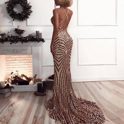 China 2021 Anti-Static Long Dresses Sequin Elegant Evening Dresses Wedding Fashion Elegant Dresses Women Evening Party for sale