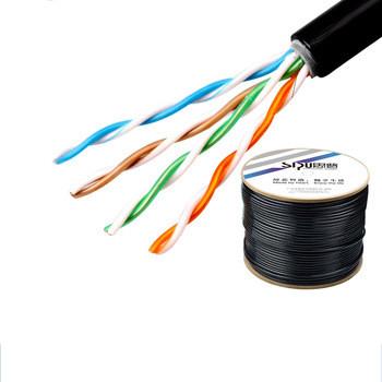 Chine 5.8MM noir UTP câble CAT5E en cuivre pour la communication extérieure câble réseau CAT5E à vendre